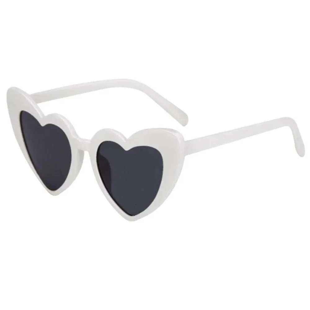 Sunglasses For Women Vintage Heart Shaped White Frame Glasses Fashion Eyewear